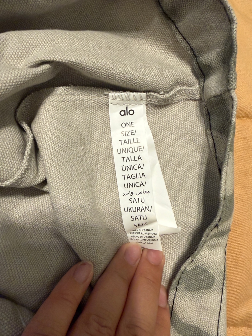 ALO Yoga Gray Tie-Dye Canvas Tote with Black Logo - Picture 2 of 3